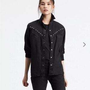 Levi's Black Jean Jacket with Studded Detail